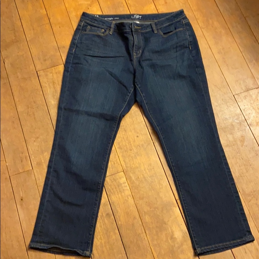 Loft 10 petite curvy straight crop jeans